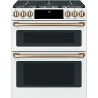 Café 30" 7.0 Cu. Ft. True Convection Double Oven Slide-In Gas Range (CCGS750P4MW2) - White