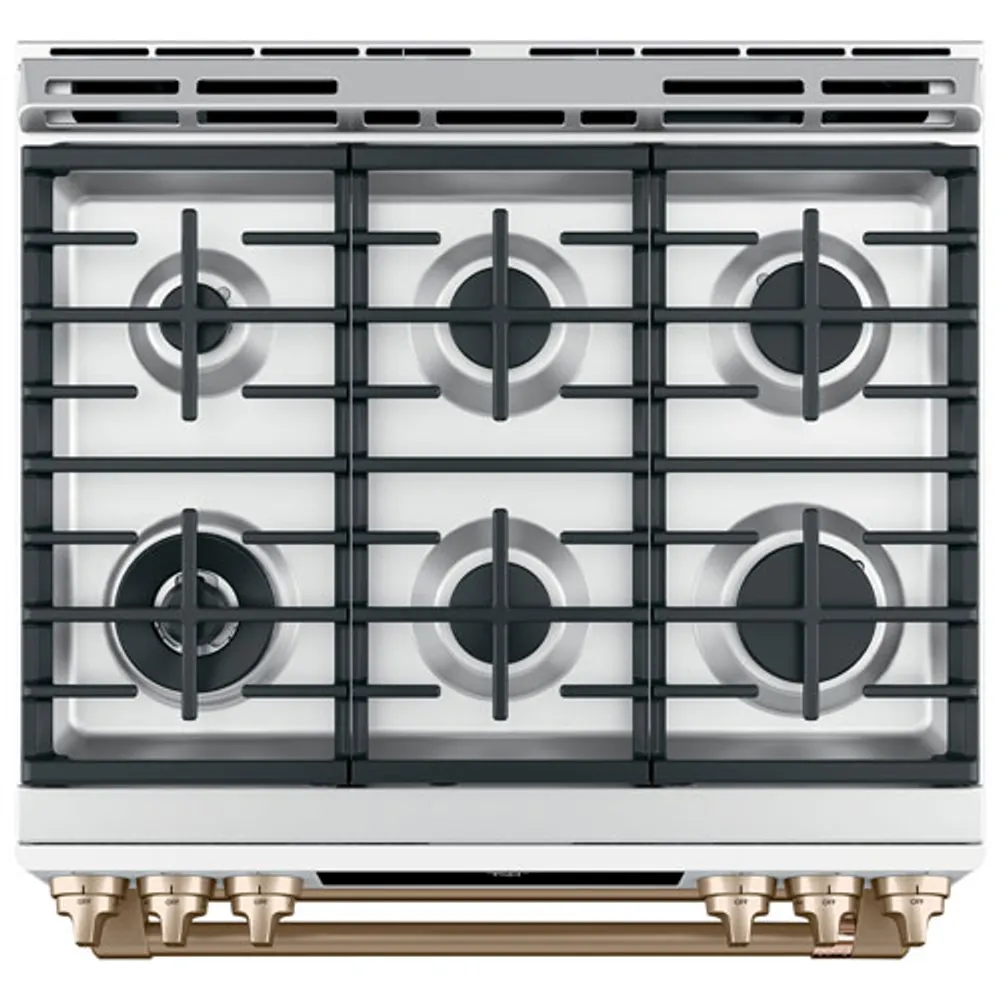 Café 30" 7.0 Cu. Ft. True Convection Double Oven Slide-In Gas Range (CCGS750P4MW2) - White