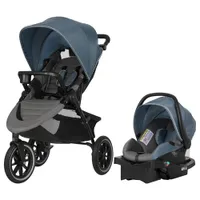 Evenﬂo Folio3 Stroll & Jog Travel System with LiteMax 35 Infant Car Seat - Skyline