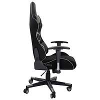 Brassex Fresno Ergonomic Fabric Gaming Chair with Tilt and Recline - Black/Grey