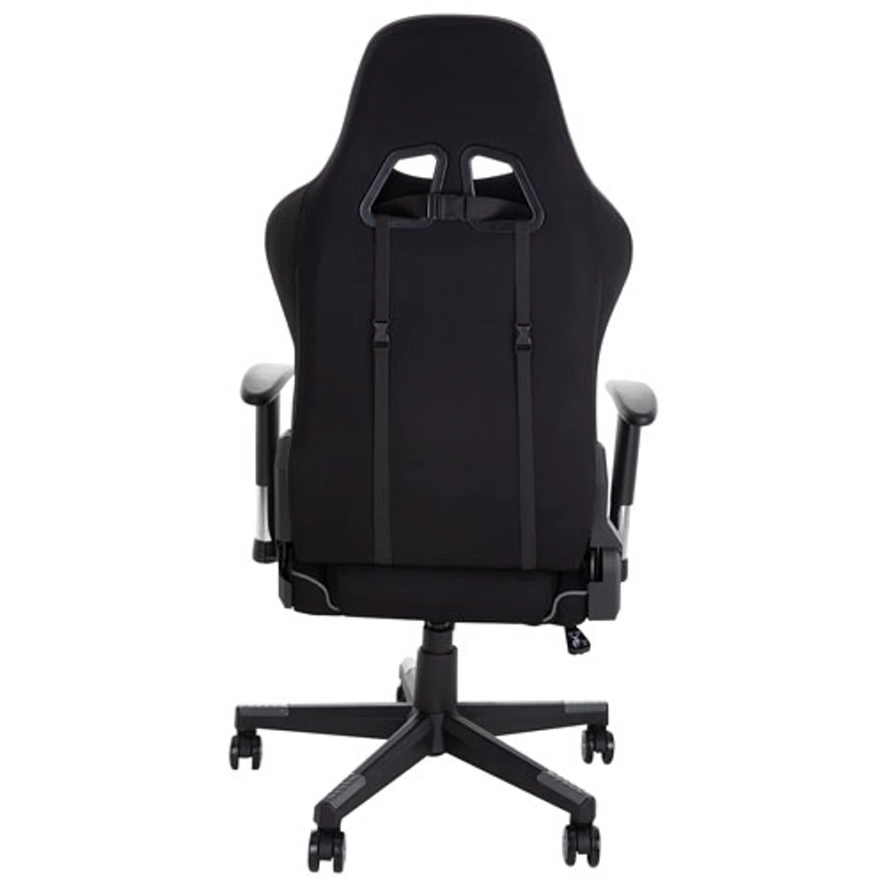 Brassex Fresno Ergonomic Fabric Gaming Chair with Tilt and Recline - Black/Grey