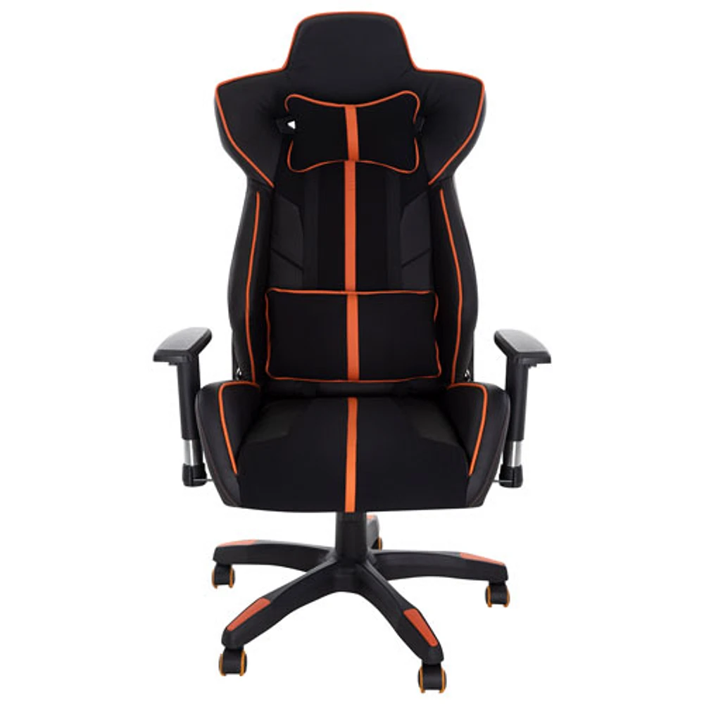 Brassex Milo Fabric Gaming Chair with Tilt and Recline - Black/Orange