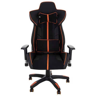 Fauteuil de jeu inclinable en tissu Milo de Brassex - Noir/Orange