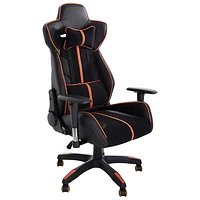 Brassex Milo Fabric Gaming Chair with Tilt and Recline - Black/Orange