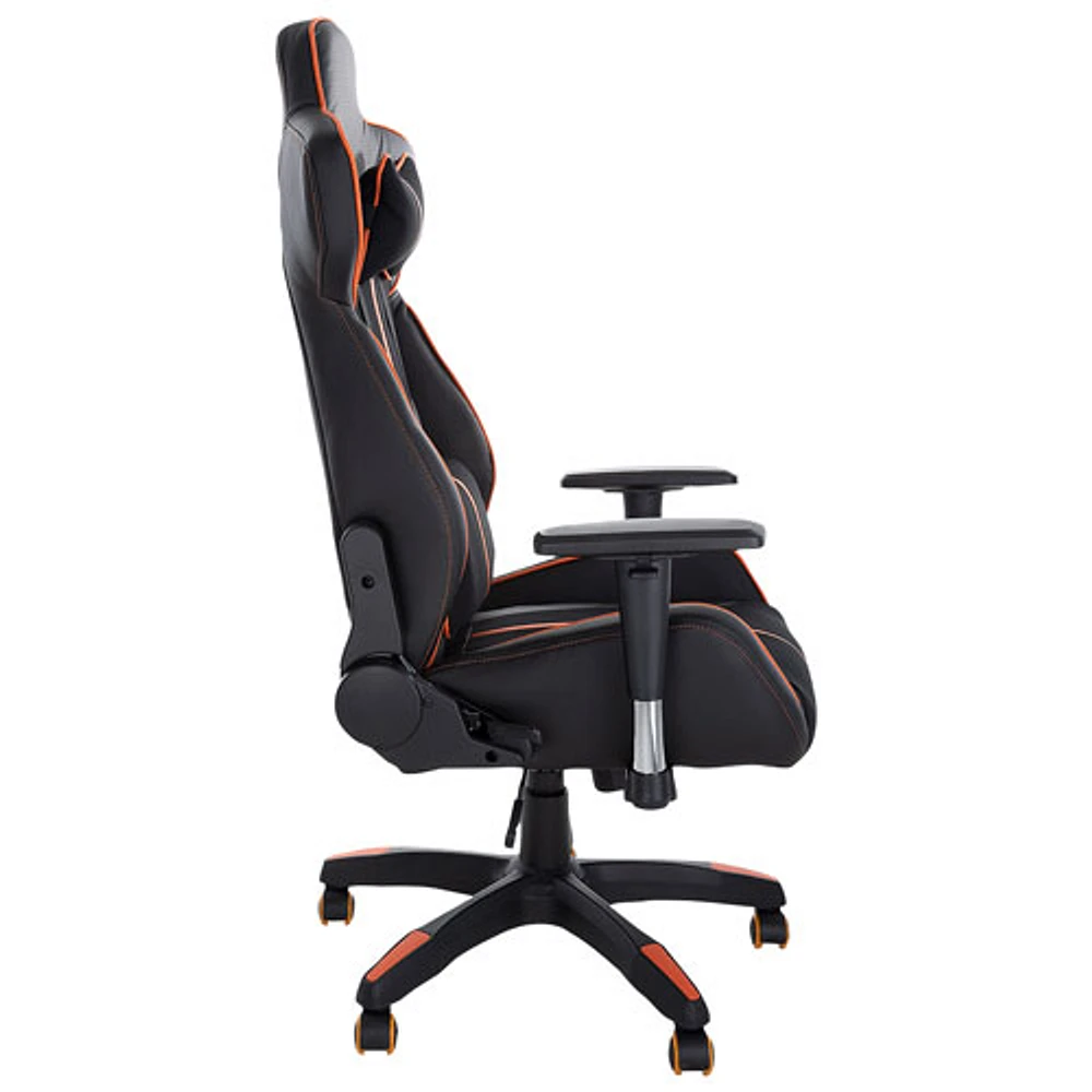 Brassex Milo Fabric Gaming Chair with Tilt and Recline - Black/Orange