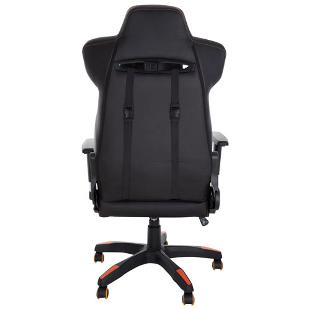 Brassex Milo Fabric Gaming Chair with Tilt and Recline - Black/Orange