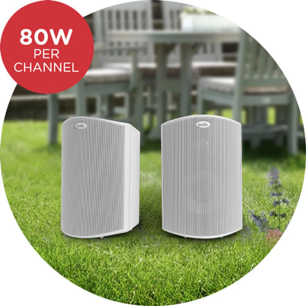 Polk Audio Atrium 4 80-Watt All-Weather Outdoor Speaker - White - Pair