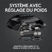 Souris de jeu optique sans fil de 25600 ppp G502 LIGHTSPEED de Logitech - Noir