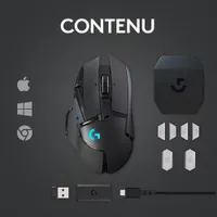 Souris de jeu optique sans fil de 25600 ppp G502 LIGHTSPEED de Logitech - Noir