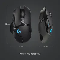 Souris de jeu optique sans fil de 25600 ppp G502 LIGHTSPEED de Logitech - Noir