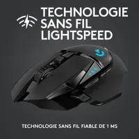 Souris de jeu optique sans fil de 25600 ppp G502 LIGHTSPEED de Logitech - Noir