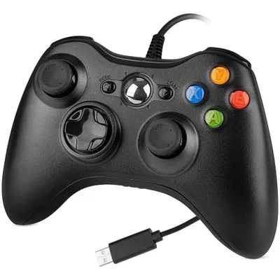 Wired PC USB Joypad Game Controller for Microsoft Windows Xbox 360 Non Official -Black by Mario Retro
