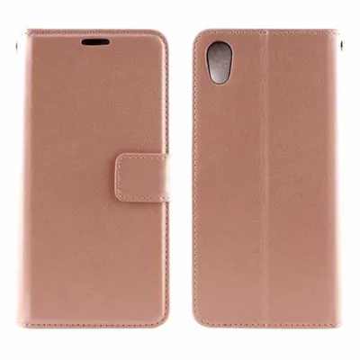 【CSmart】 Magnetic Card Slot Leather Folio Wallet Flip Case Cover for Blackberry DTek 50, Rose Gold