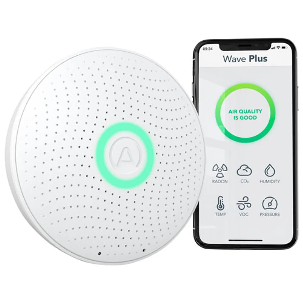 Airthings Wave Plus Indoor Air Quality Monitor with Radon Detection