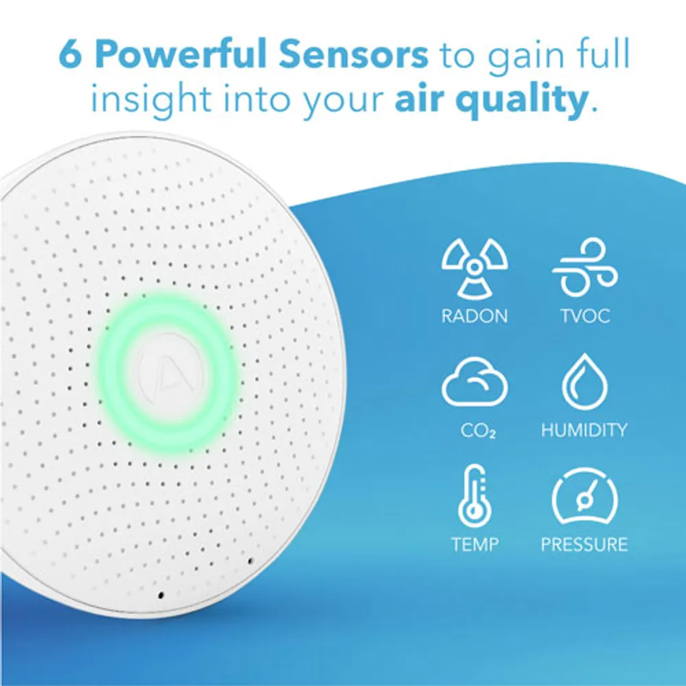 Airthings Wave Plus Indoor Air Quality Monitor with Radon Detection