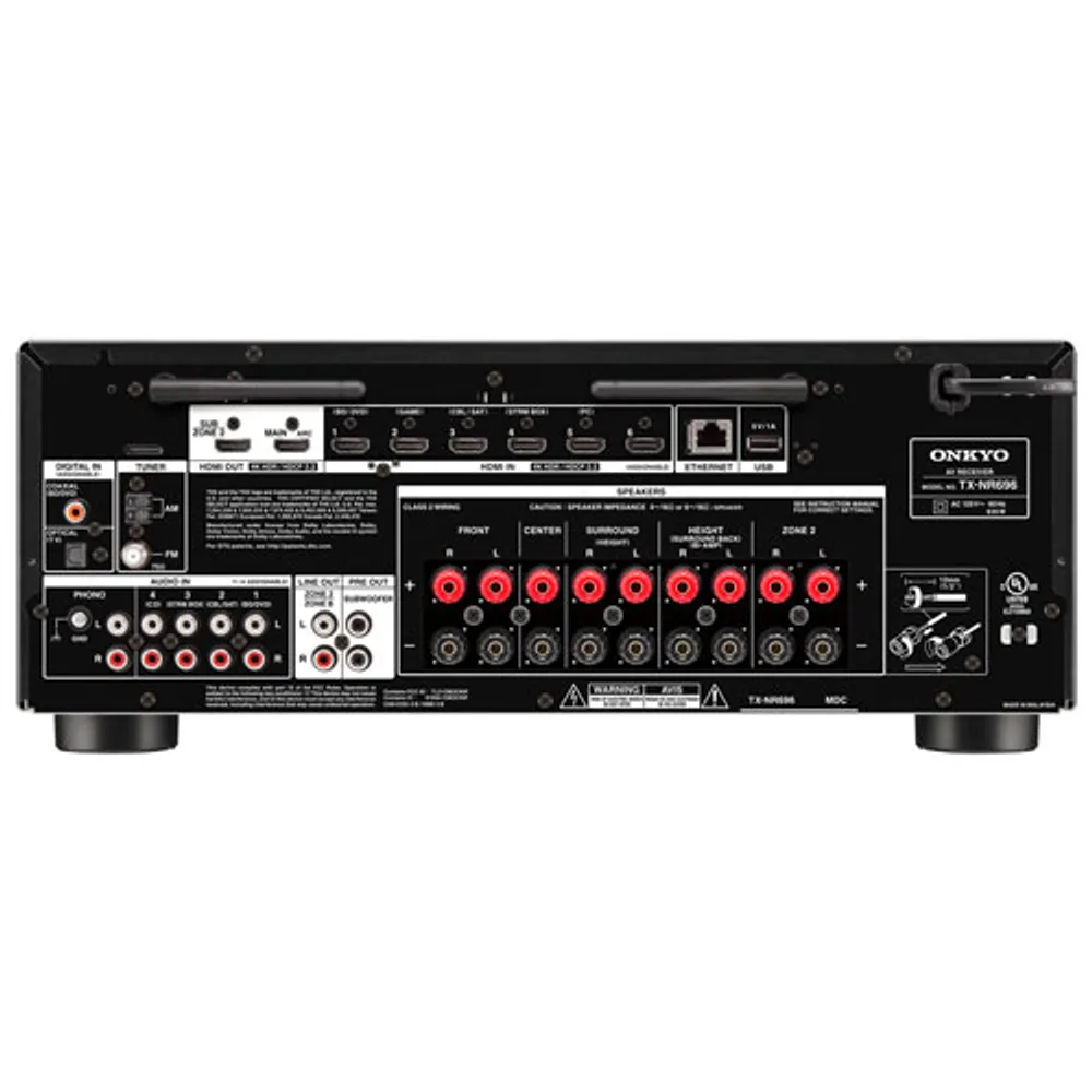 Onkyo TX-NR696 7.2 Channel Ultra HD Network AV Receiver