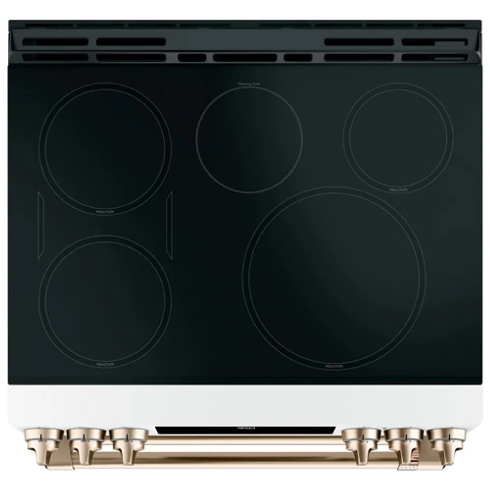 Café 30" Convection Double Oven 5-Element Slide-In Induction Range (CCHS950P4MW2) - Matte White