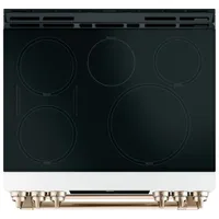 Café 30" Convection Double Oven 5-Element Slide-In Induction Range (CCHS950P4MW2) - Matte White