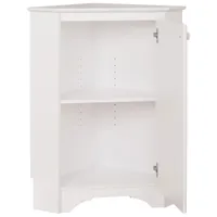 Elite Home Storage 36" 1-Shelf Composite Wood Corner Cabinet with Door - White