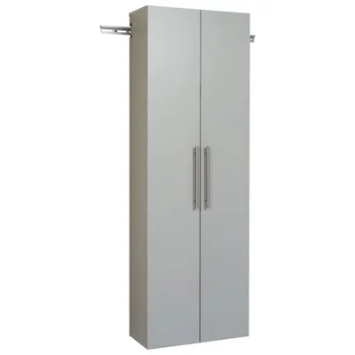 HangUps Home Storage 72" x 24" 4-Shelf Composite Wood Storage Cabinet with Doors - Light Grey