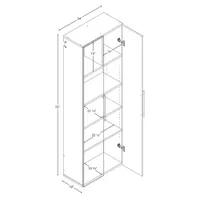 HangUps Home Storage 72" x 24" 4-Shelf Composite Wood Storage Cabinet with Doors - Light Grey