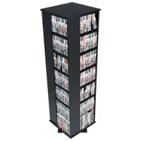 Prepac 65" 36-Shelf Composite Wood 4-Sided Spinning Tower - Black