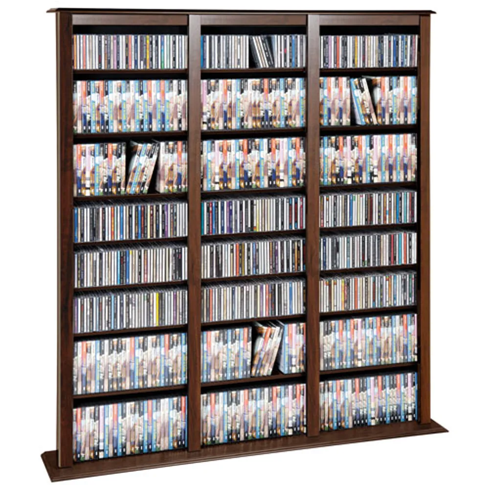 Prepac 64" 27-Shelf Composite Wood Triple Width Multimedia Storage Shelf - Espresso