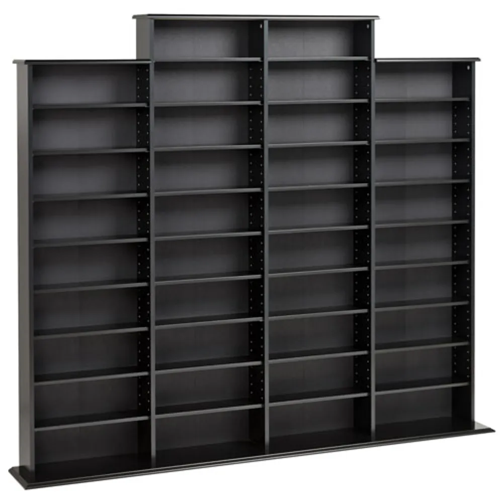 Prepac 64" 34-Shelf Composite Wood Quad Width Wall Shelf - Black