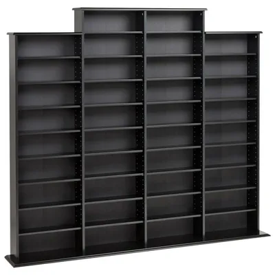 Prepac 64" 34-Shelf Composite Wood Quad Width Wall Shelf - Black