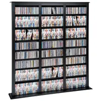 Prepac 64" 27-Shelf Composite Wood Triple Width Barrister Bookcase - Black