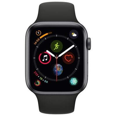 Refurbished (Good) - Apple Watch Series 4 (GPS) 44mm Space Grey Aluminum with Black Sport Band