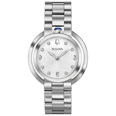 Bulova Rubaiyat Quartz Watch 35mm Women's Watch - Silver-Tone Case, Bracelet & Silver-White Dial