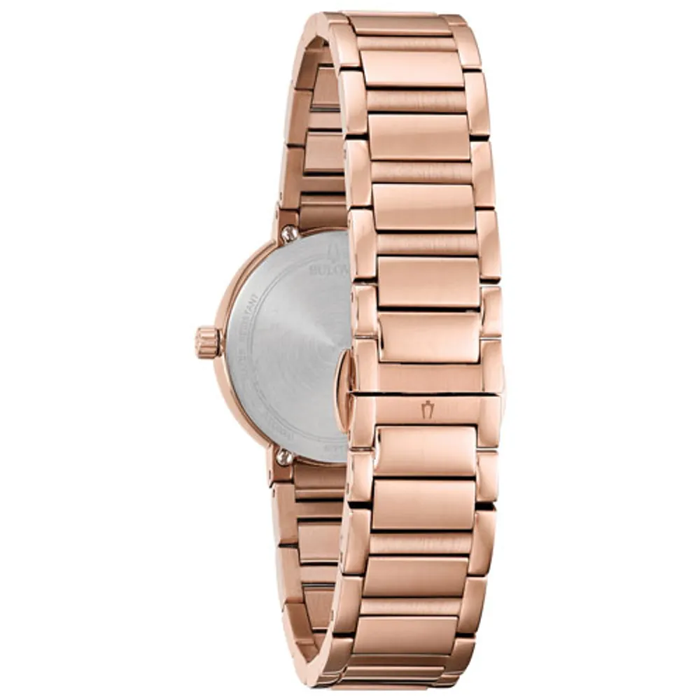 Bulova Futuro Quartz Watch 30mm Women's Watch - Rose Gold-Tone Case, Two-Tone Bracelet & Pink Dial