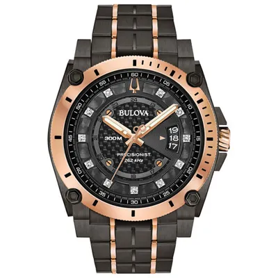 Bulova Icon Precisionist Watch 46.5mm Men's Watch - Two-Tone Case, Bracelet & Black Dial