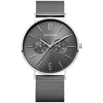 Bering Classic 40mm Men's Chronograph Casual Watch with Two Interchangeable Bands - Grey/Silver