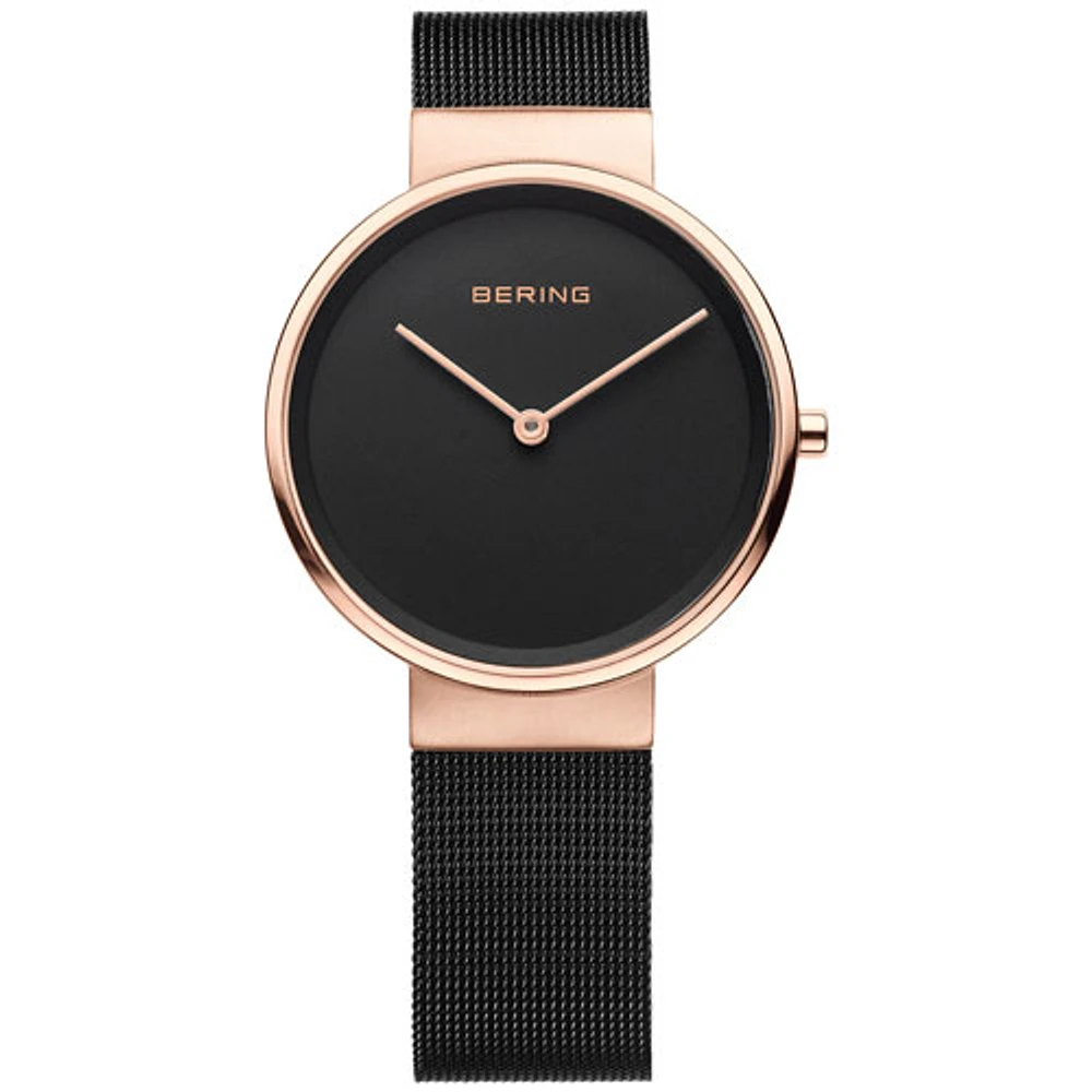 Bering Classic 31mm Women's Casual Watch - Black/Rose Gold