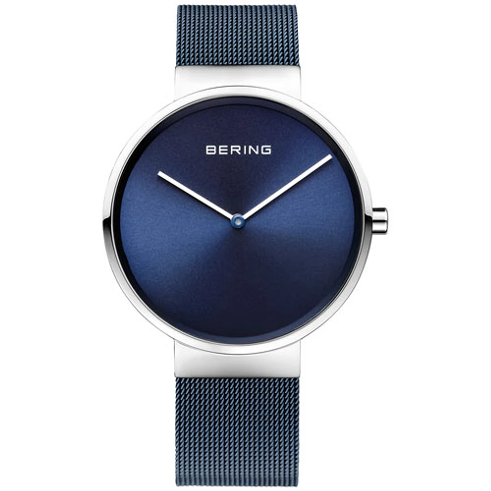 Montre décontractée de 39 mm Classic de Bering - Bleu/Argenté