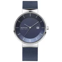 Bering Solar 39mm Solar Powered Casual Watch - Blue/Silver