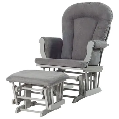 Child Craft Forever Eclectic Cozy Glider Glider and Ottoman Set - Cool Grey/Dark Grey