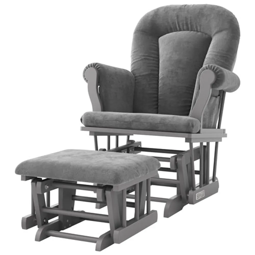 Child Craft Forever Eclectic Cozy Glider Glider and Ottoman Set - Cool Grey/Dark Grey