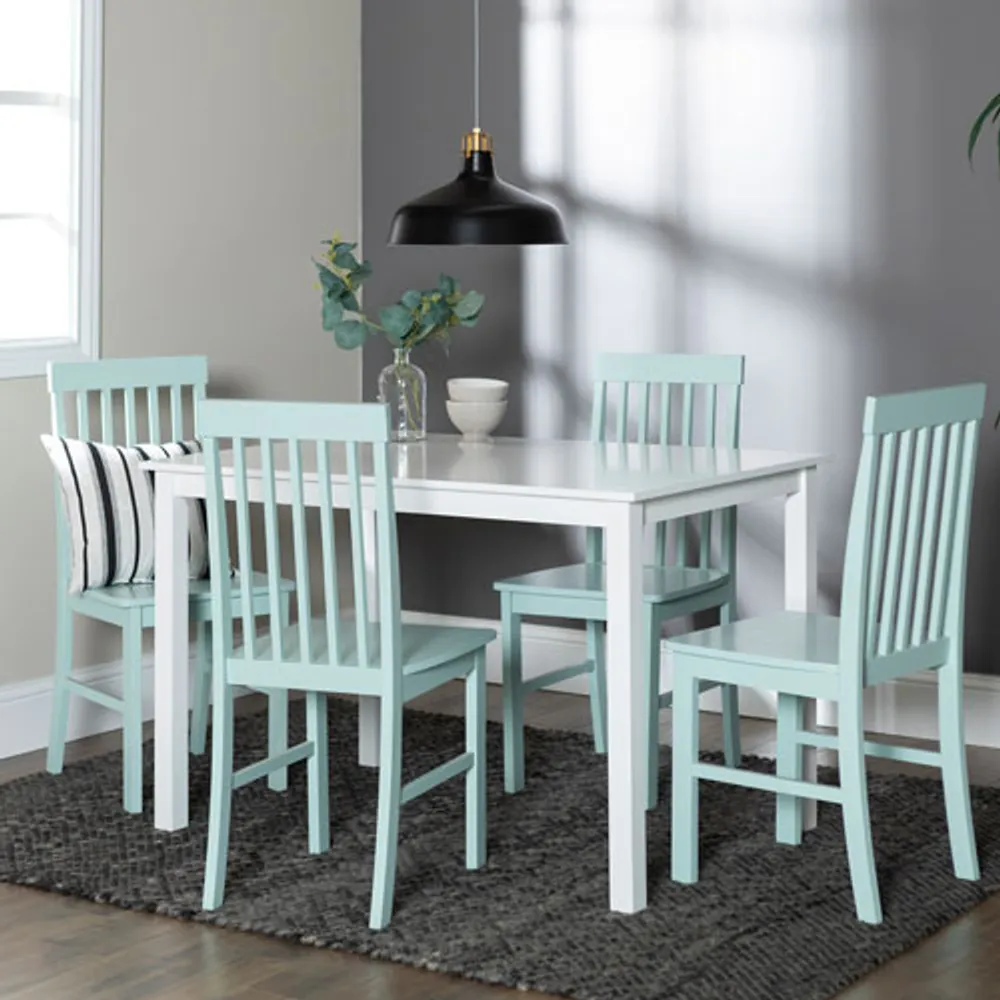 Winmoor Home Modern 5-Piece Dining Set - White/Green