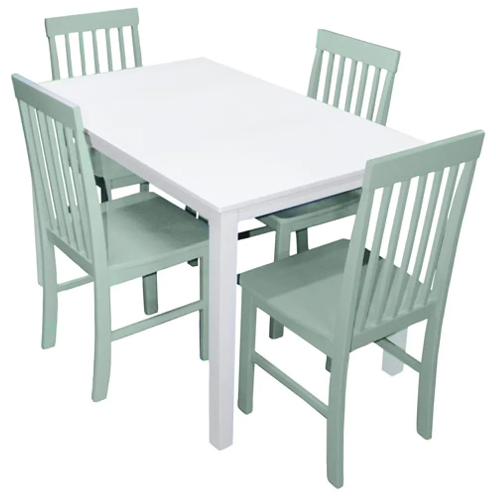 Winmoor Home Modern 5-Piece Dining Set - White/Green