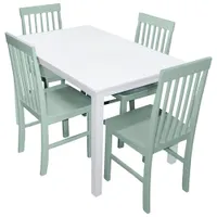 Winmoor Home Modern 5-Piece Dining Set - White/Green