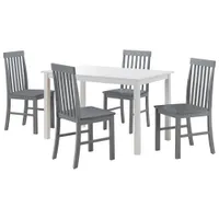 Winmoor Home Modern 5-Piece Dining Set - White/Grey