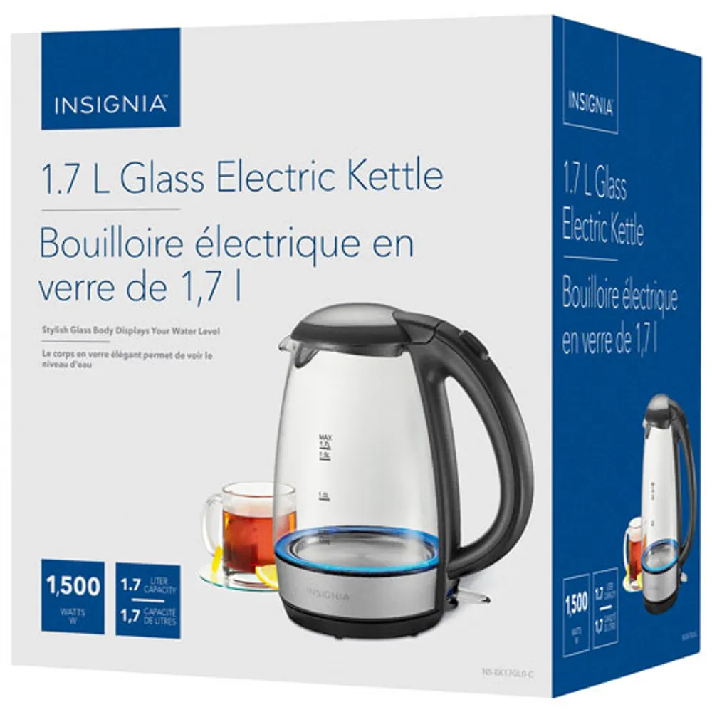 Best Buy: Insignia™ 1.7 L Electric Glass Kettle with Tea Infuser  Clear/Stainless Stell NS-EK17SG2