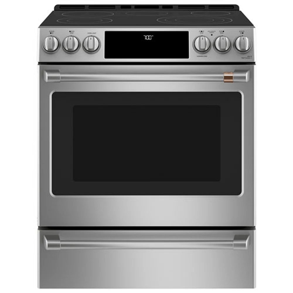 Café 30" True Convection 5-Element Slide-In Smooth Top Electric Range (CCES700P2MS1)-Stainless Steel