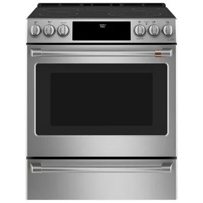 Café 30" True Convection 5-Element Slide-In Smooth Top Electric Range (CCES700P2MS1)-Stainless Steel