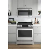 Café 30" True Convection 5-Element Slide-In Smooth Top Electric Range (CCES700P2MS1)-Stainless Steel