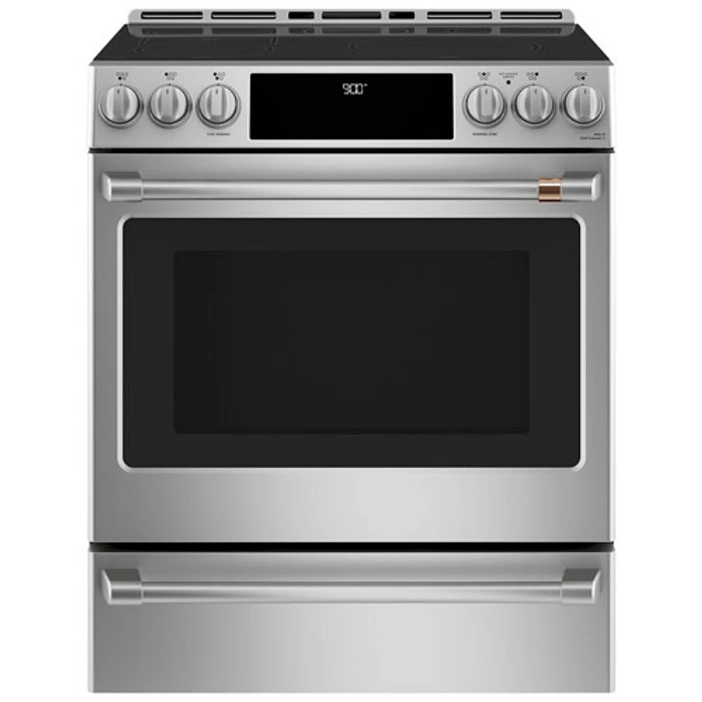 Café 30" 5.7 Cu Ft True Convection 5-Element Slide-In Induction Range (CCHS900P2MS1)-Stainless Steel