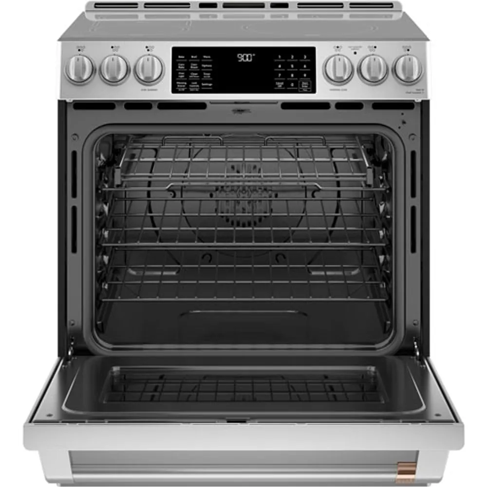 Café 30" 5.7 Cu Ft True Convection 5-Element Slide-In Induction Range (CCHS900P2MS1)-Stainless Steel